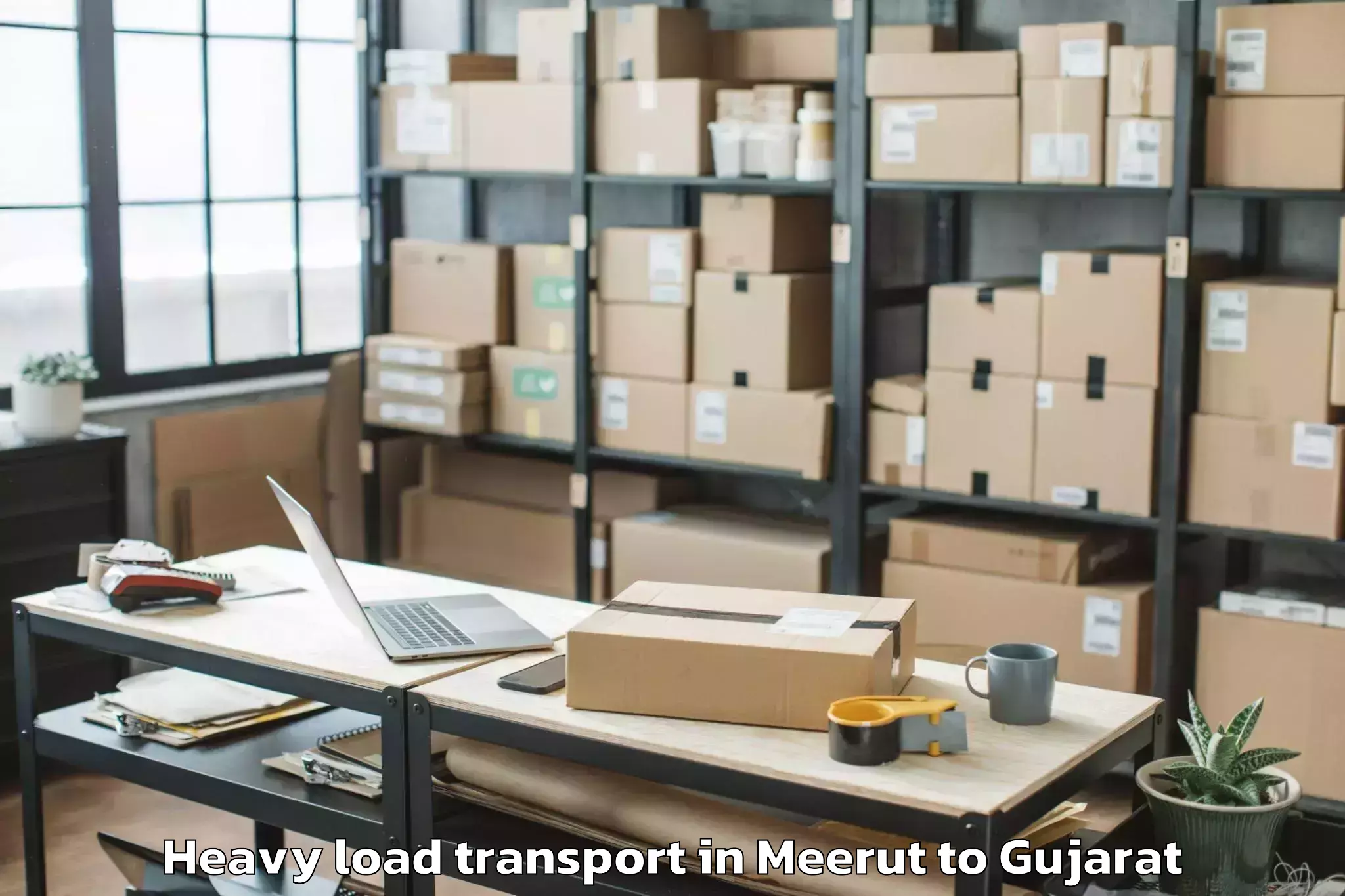 Expert Meerut to Deendayal Port Trust Heavy Load Transport